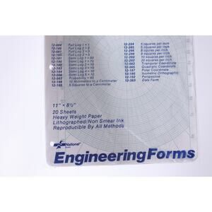 Engineering Forms, National Brand, Sealed, 20 Sheets, Lithograph